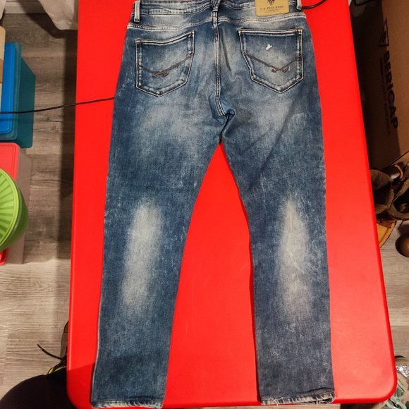 U.S. Polo Assn. jeans denim distressed rips men's size 34 x 29 - Picture 3 of 7